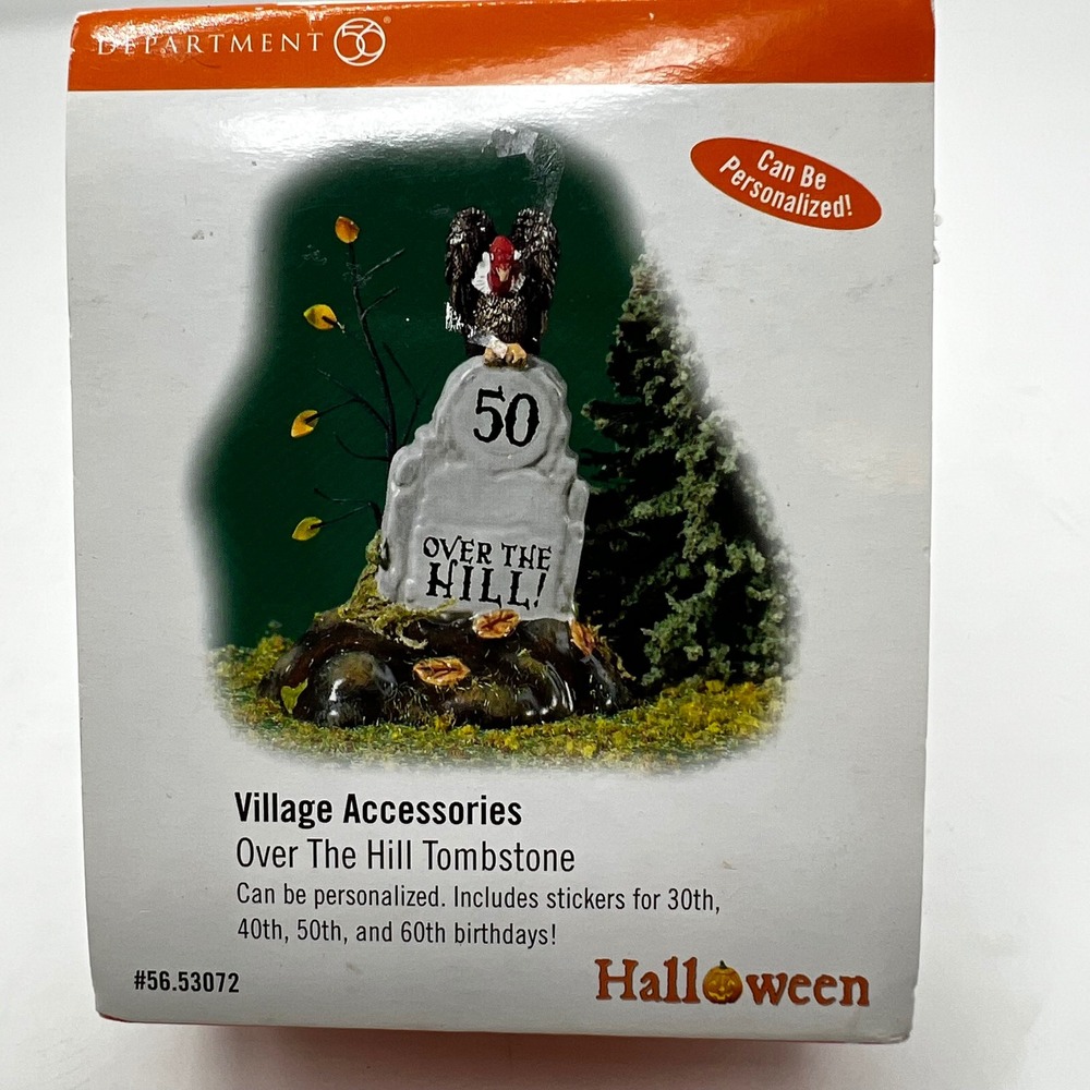 Department 56‎ Halloween Village Accessories Over The Hill tombstone  Decor